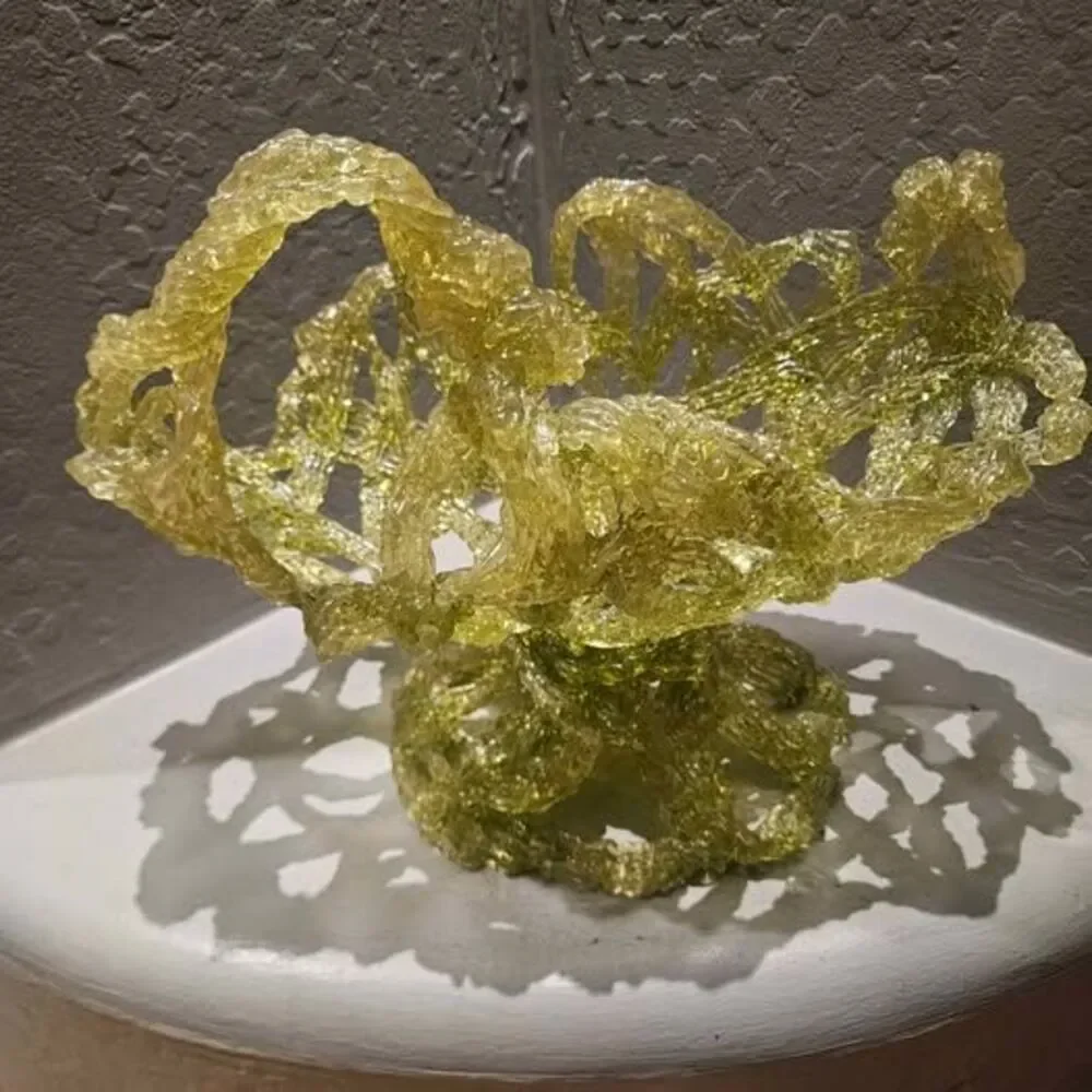 Chartreuse Woven Plastic Decorative Centerpiece Bowl